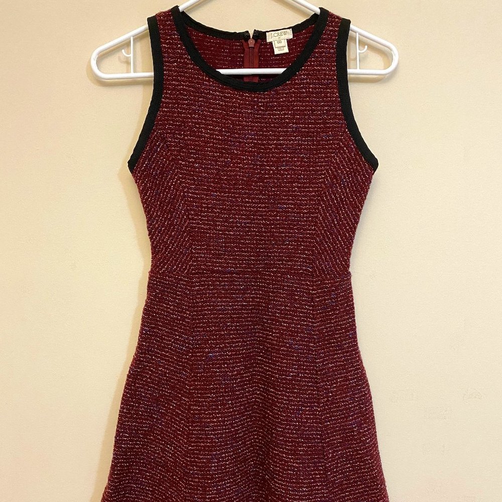JCrew Burgundy Tweed Sleeveless Dress